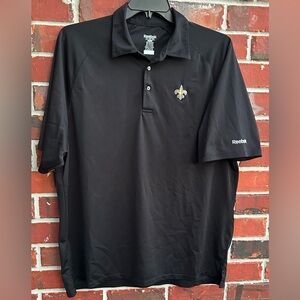 Reebok NFL New Orleans Saints Men's Black Short Sleeve XL Embroidered Polo Shirt